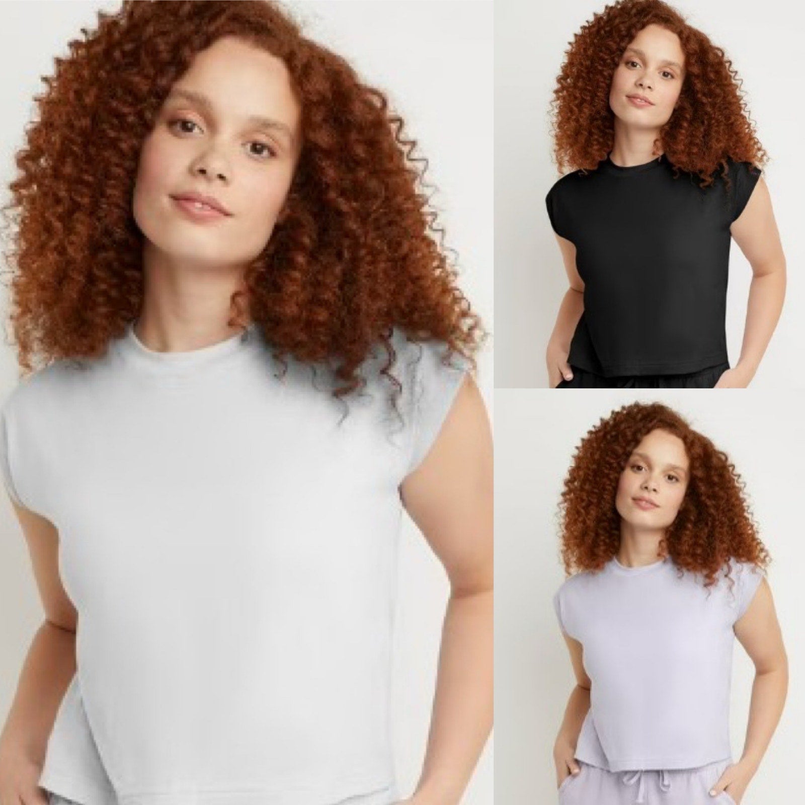 Lot of 3 New Hanes Womens XXL Ringspun Cotton Jersey Cap Sleeve Muscle Tees