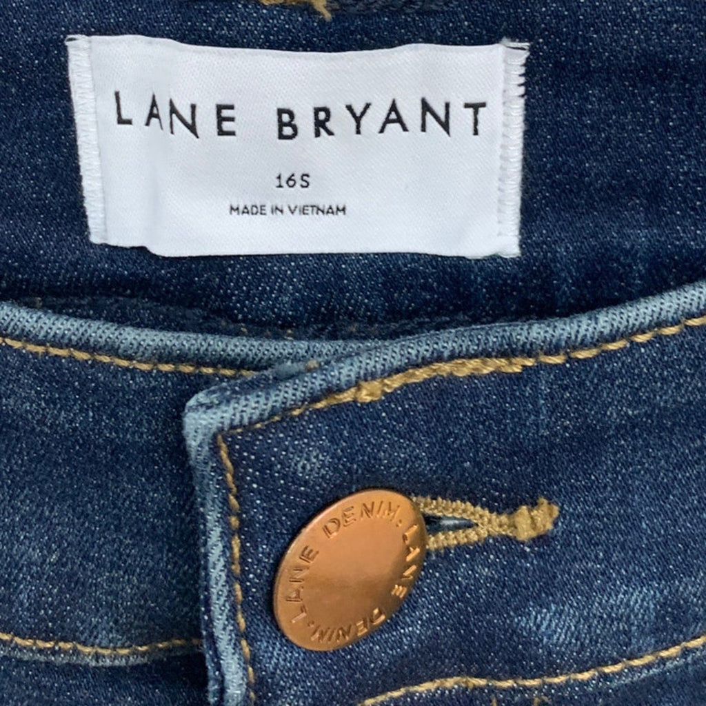 Lane Bryant Womens Size 16 Short High Rise Curvy Fit Skinny Denim Blue Jeans