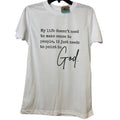 New Hand Printed Womens XS White Life Make Sense To God Crew Neck Tee Shirt