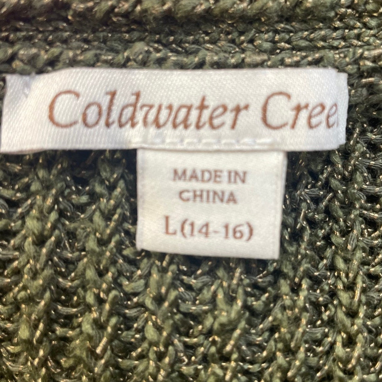 Coldwater Creek Womens Large Acrylic Blend Scoop Neck Pullover Sweater Tunic