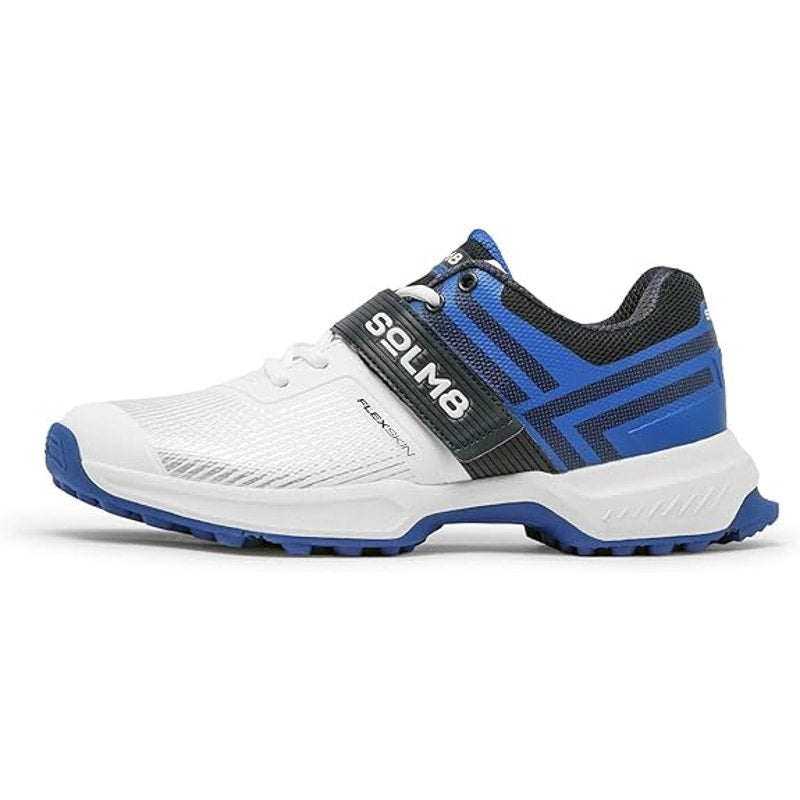 SOLM8 Mens Size 11 Blue White Lace Up Hook Loop S8 Cricket Spikes Cleat Shoes