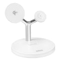 New 3-in-1 White Phone Earbud Smartwatch Desktop Magnetic Wireless Charger