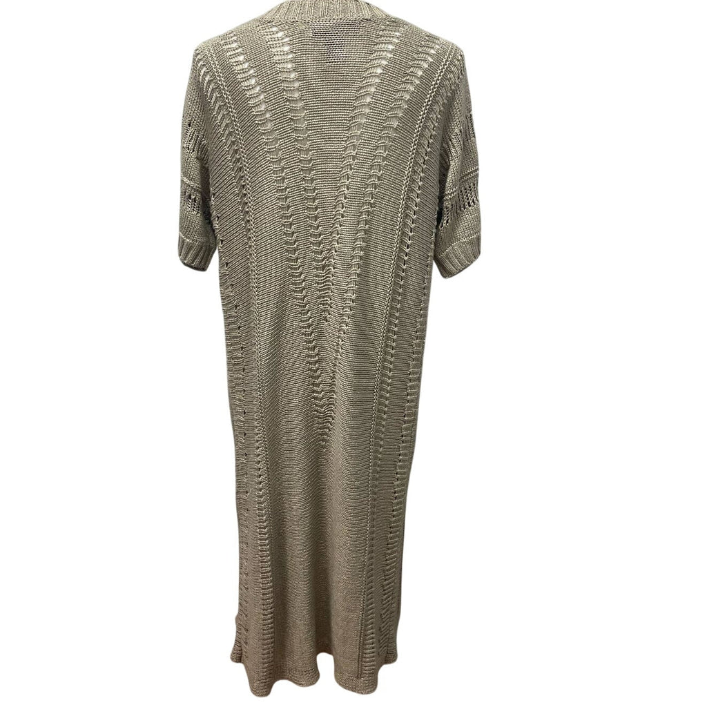 Venue Womens Medium Acrylic Short Sleeve Long Open Loose Knit Cardigan Sweater