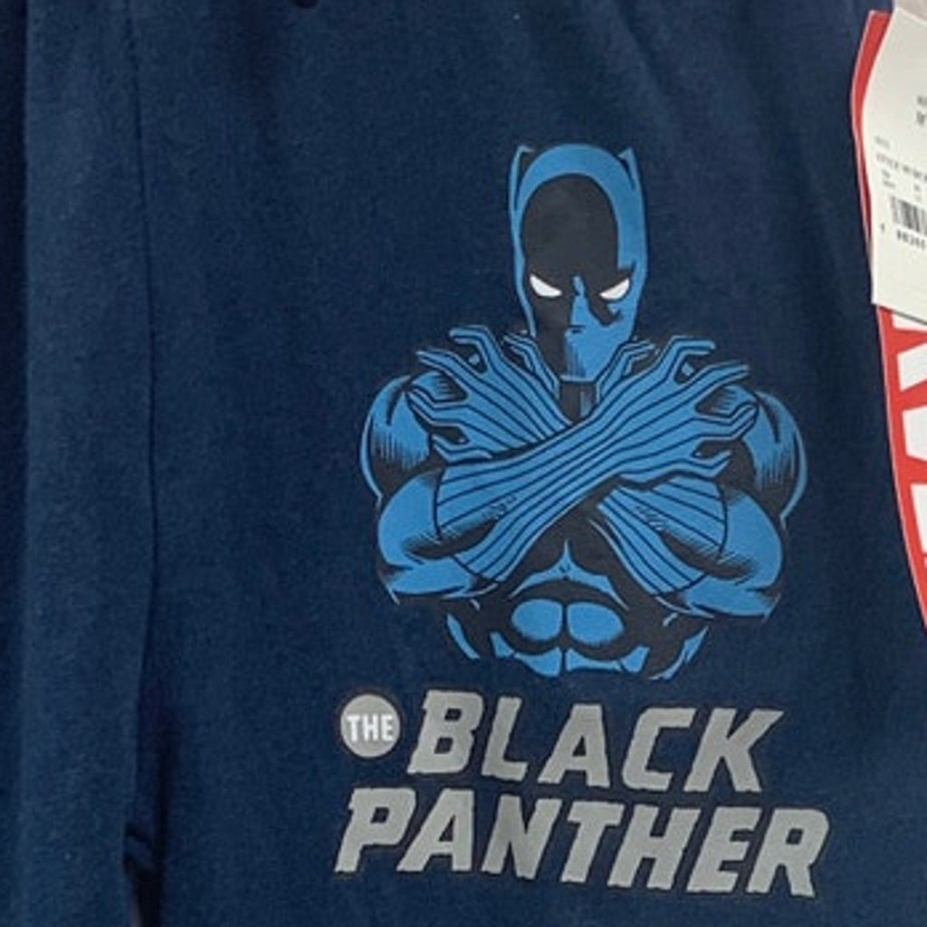 New Marvel Black Panther Boys Medium Elastic Waist Navy Lightweight Sweatpants