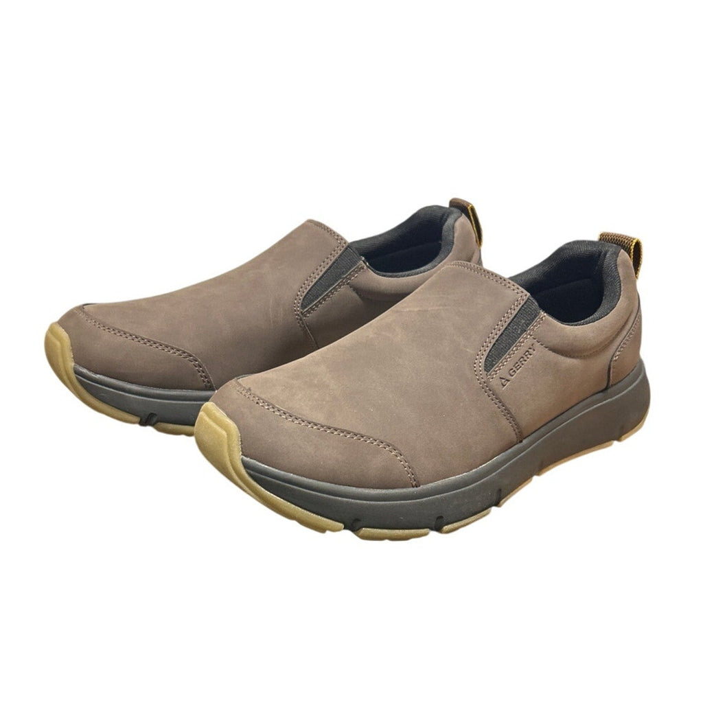 New In Box Gerry Men Size 10.5 Brown Faux Leather Slide On Moc II Sneakers Shoes