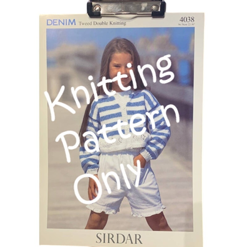 New Sirdar 4038 Denim Tweed Child Cardigan Sweater Double Knitting Pattern