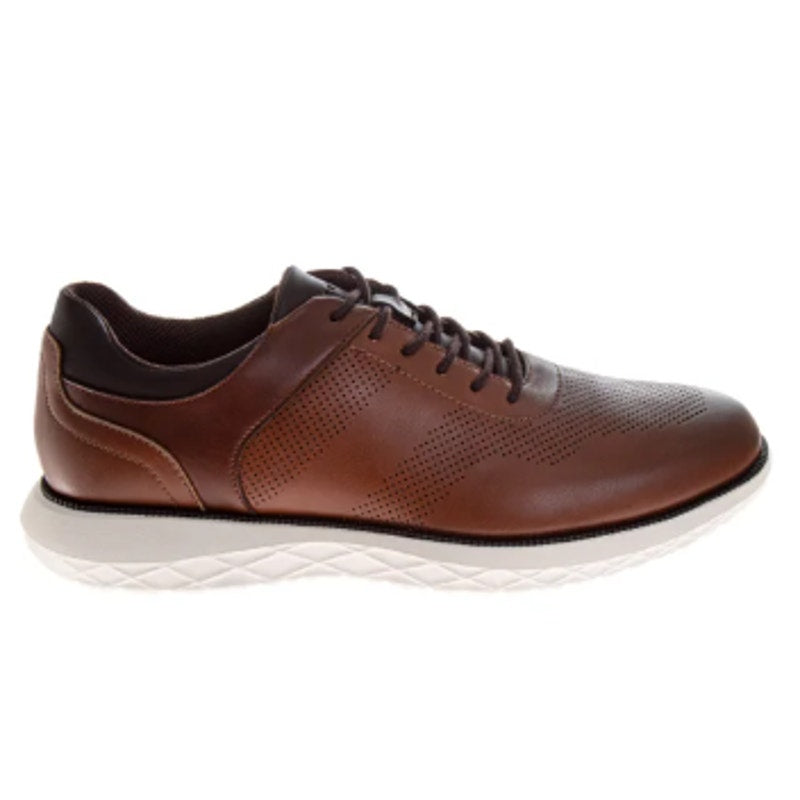 New In Box Perry Ellis Mens Size 10 Brown Faux Leather Lace Up Casual Shoes