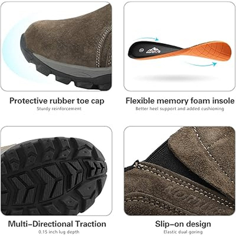 Nortiv8 Mens Size 12 Brown Faux Suede Slip On Loafer Meomory Foam Walking Shoes