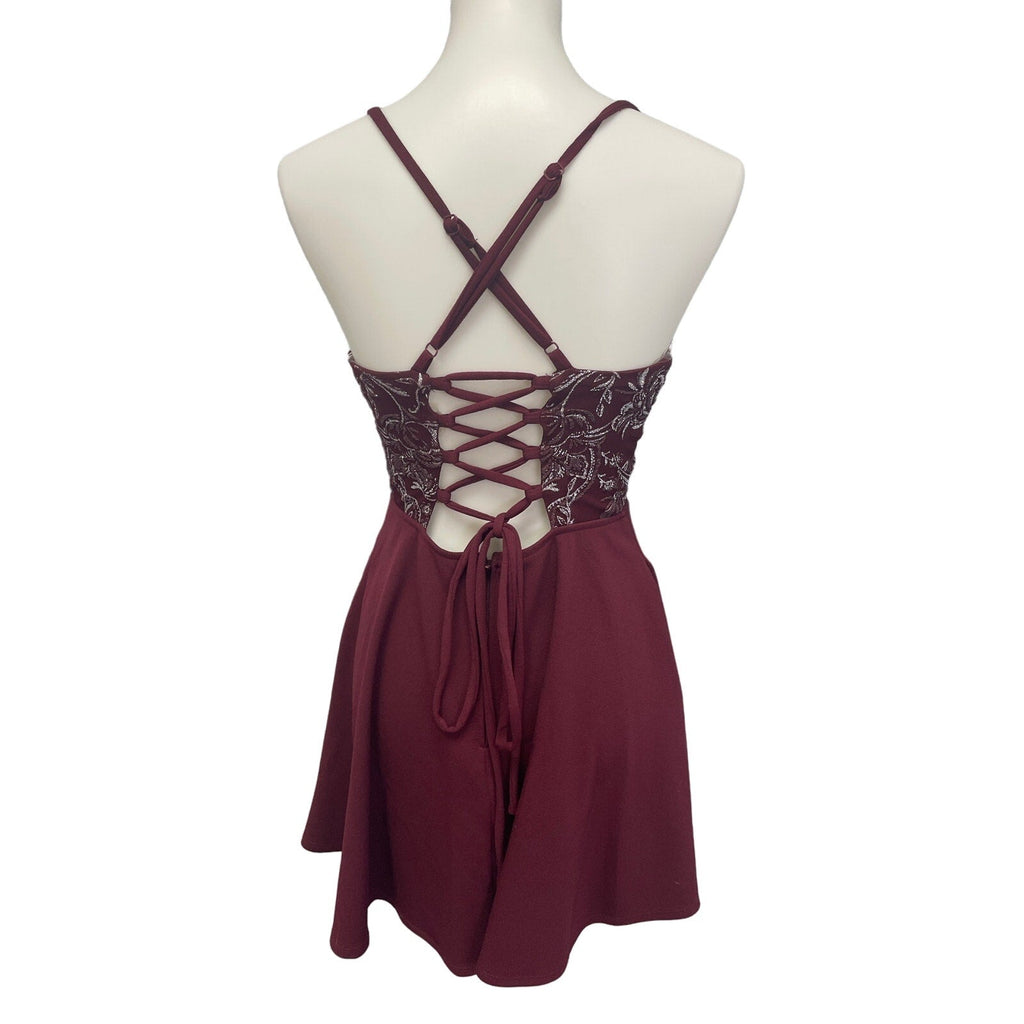 Speechless Juniors Size 3 Sleeveless Laceup Back Fit & Flare Short Dress