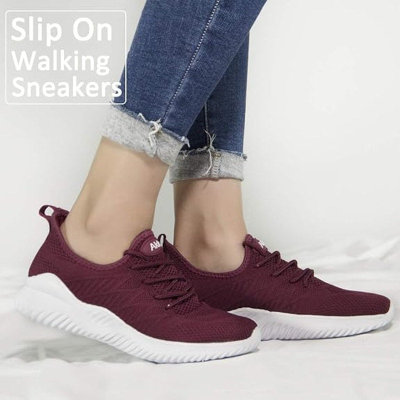 Akk Womens Size 10.5 Wine Red Sneakers Lace Up Closed Round Toe Tennis Shoes
