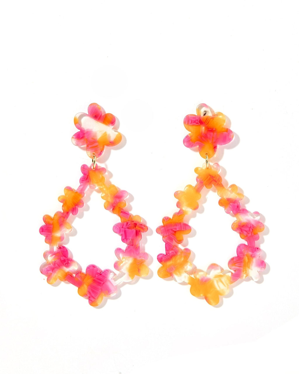 Bianca Statement Earrings - Pink Tangerine