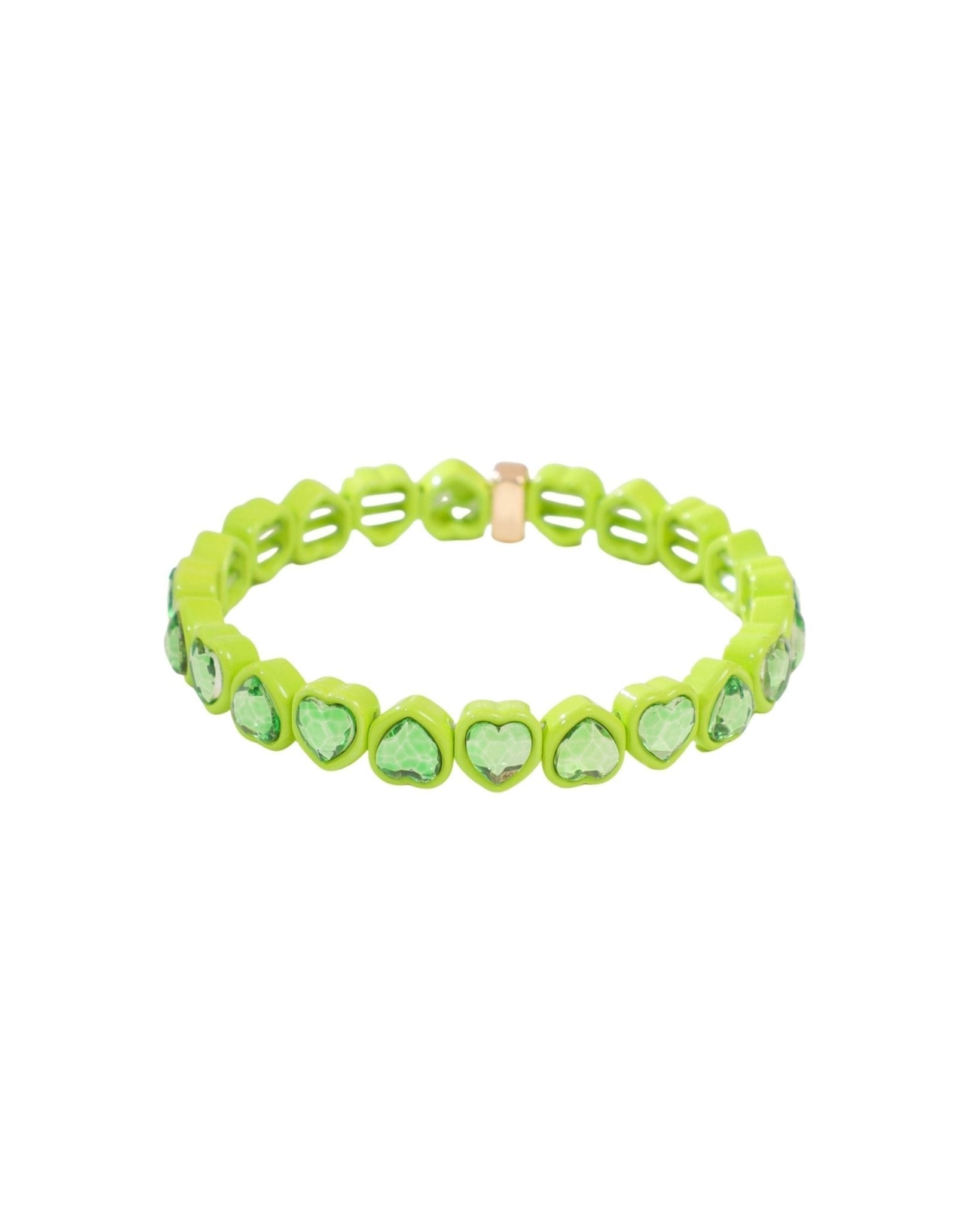 Bracelet - Candy Gem Heart Lime