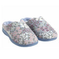 Dearfoams Womens Large 9/10 Blue Floral Memory Foam Non Slip House Slippers