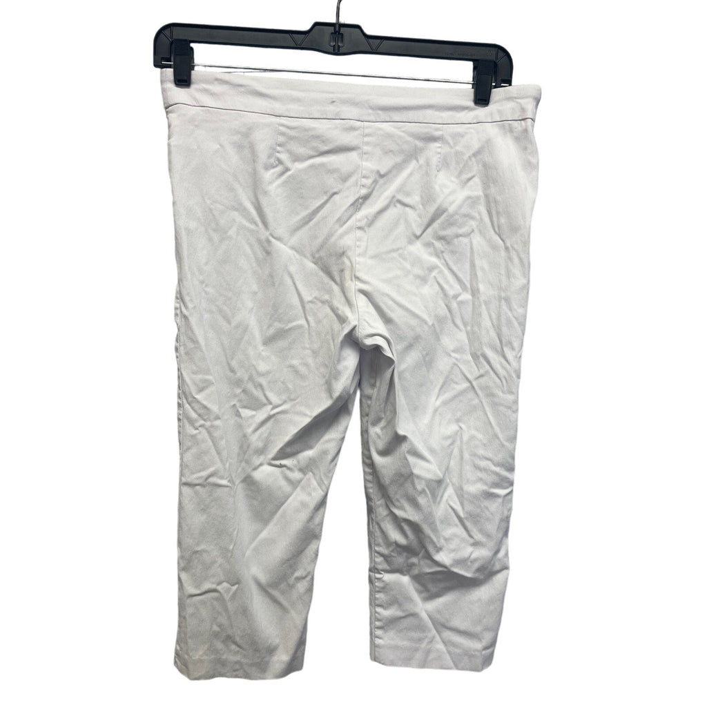 Simply Vera Time & Tru Womens Large Cropped White Cotton Blend Capri Pants