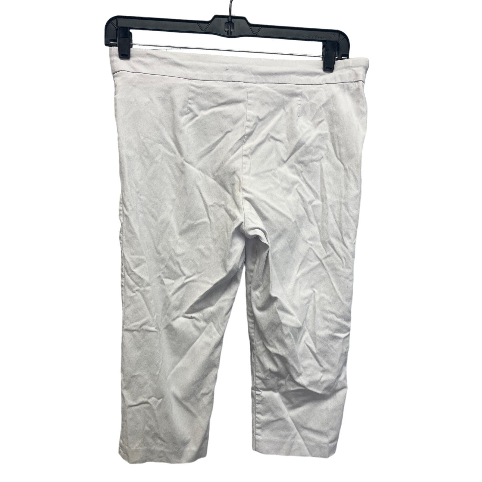 Simply Vera Time & Tru Womens Large Cropped White Cotton Blend Capri Pants