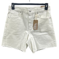 New Eddie Bauer Women Size 18 White Stretch Cotton High Rise Cutoff Denim Shorts