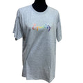New Mens Large Hand Printed LGBTQ Gay Pride Gray Rainbow Equality Tee Shirt