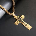 Fashion Jewelry Christian Trinity Latin Cross Necklace For Men