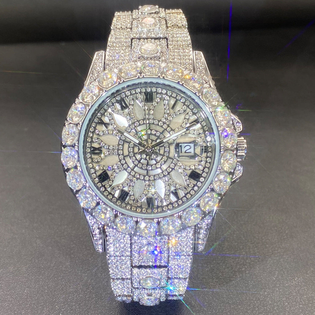 Men's High-end, Fully Diamond-encrusted, Ultra-glitzy Hip-hop Watch