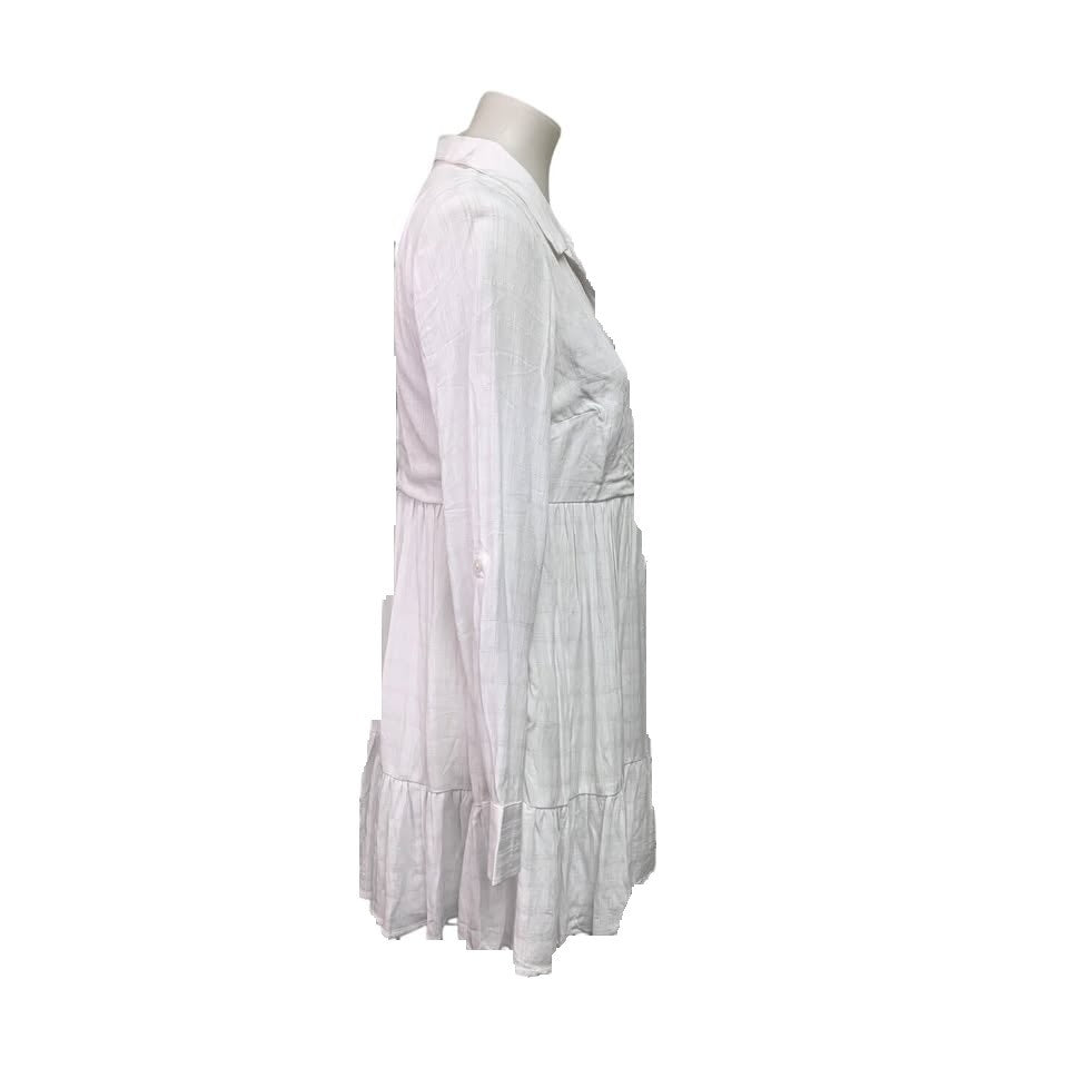 New American Eagle Womens Small Long Sleeve Front Button Collared Shirt Dress
