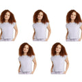 New 5-Pack Hanes Womens Small Purple Ringspun Cotton Cap Sleeve Muscle Tees