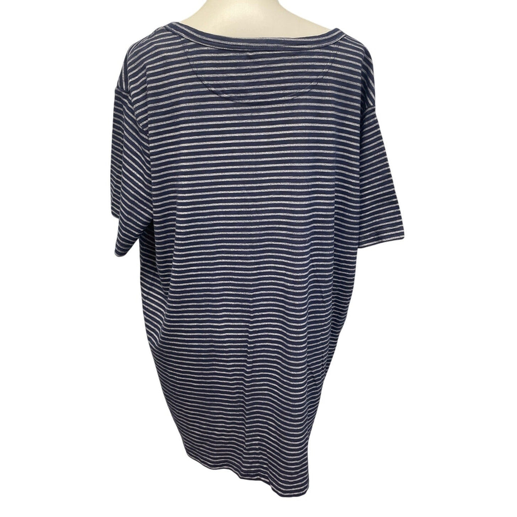 Merona Womens XXL 100% Cotton Short Sleeve Striped Short Sleeve Henley Shirt