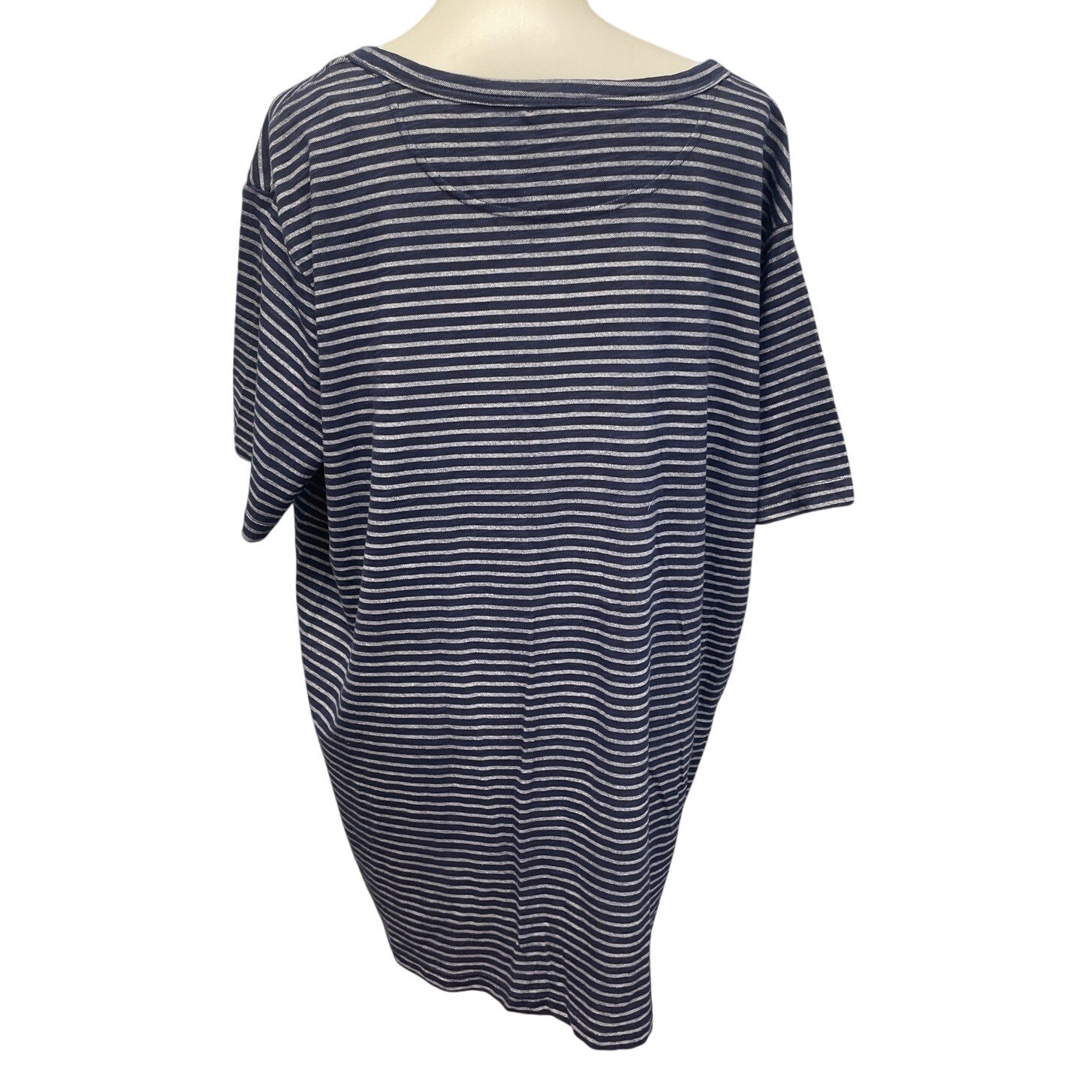 Merona Womens XXL 100% Cotton Short Sleeve Striped Short Sleeve Henley Shirt