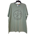 New Hand Printed Womens 3XL Green Faith Can Move Mountains Bible Crew Tee