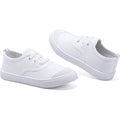 Toddler Kids Size 7 White Canvas Slip On Running Walking Sneaker Tennis Shoes