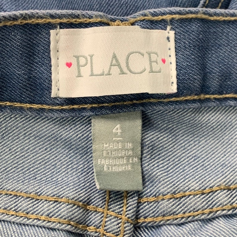 The Children's Place Girls Size 4 Short Sleeve Polo Shirt Denim Midi Shorts