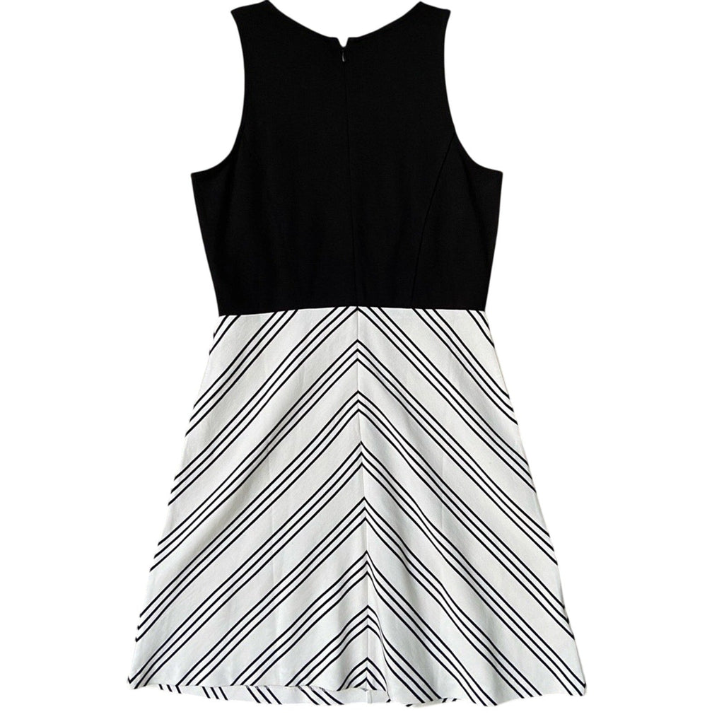 New Ann Taylor Womens Size 6 Sleeveless Back Zip Striped A Line Fit Flare Dress