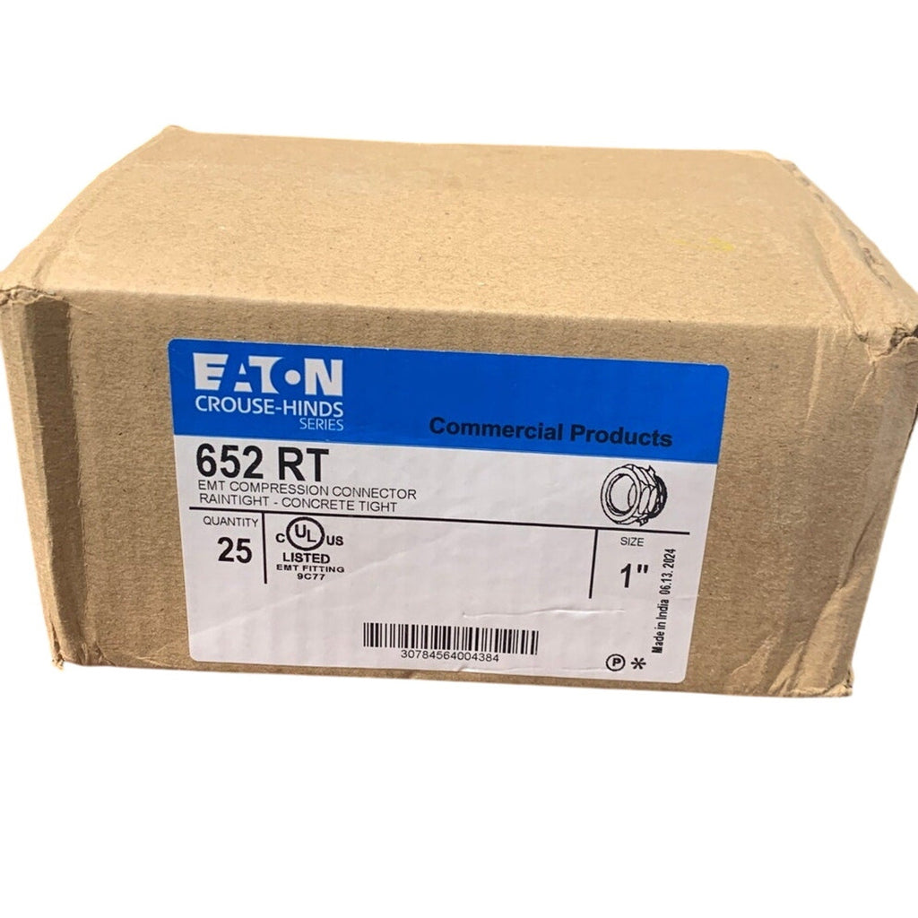 5 New Open Box Eaton 1" 652RT Compression Connector EMT Concrete Tight Fittings