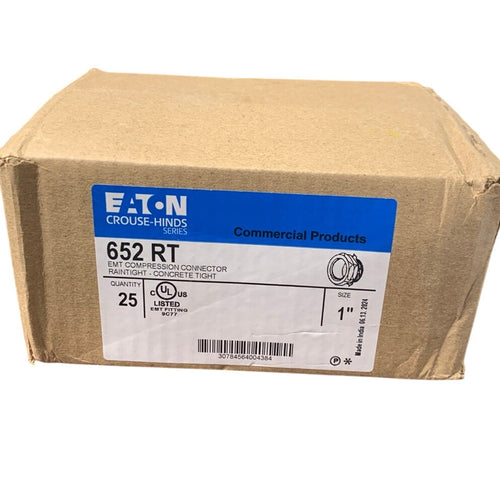 5 New Open Box Eaton 1" 652RT Compression Connector EMT Concrete Tight Fittings