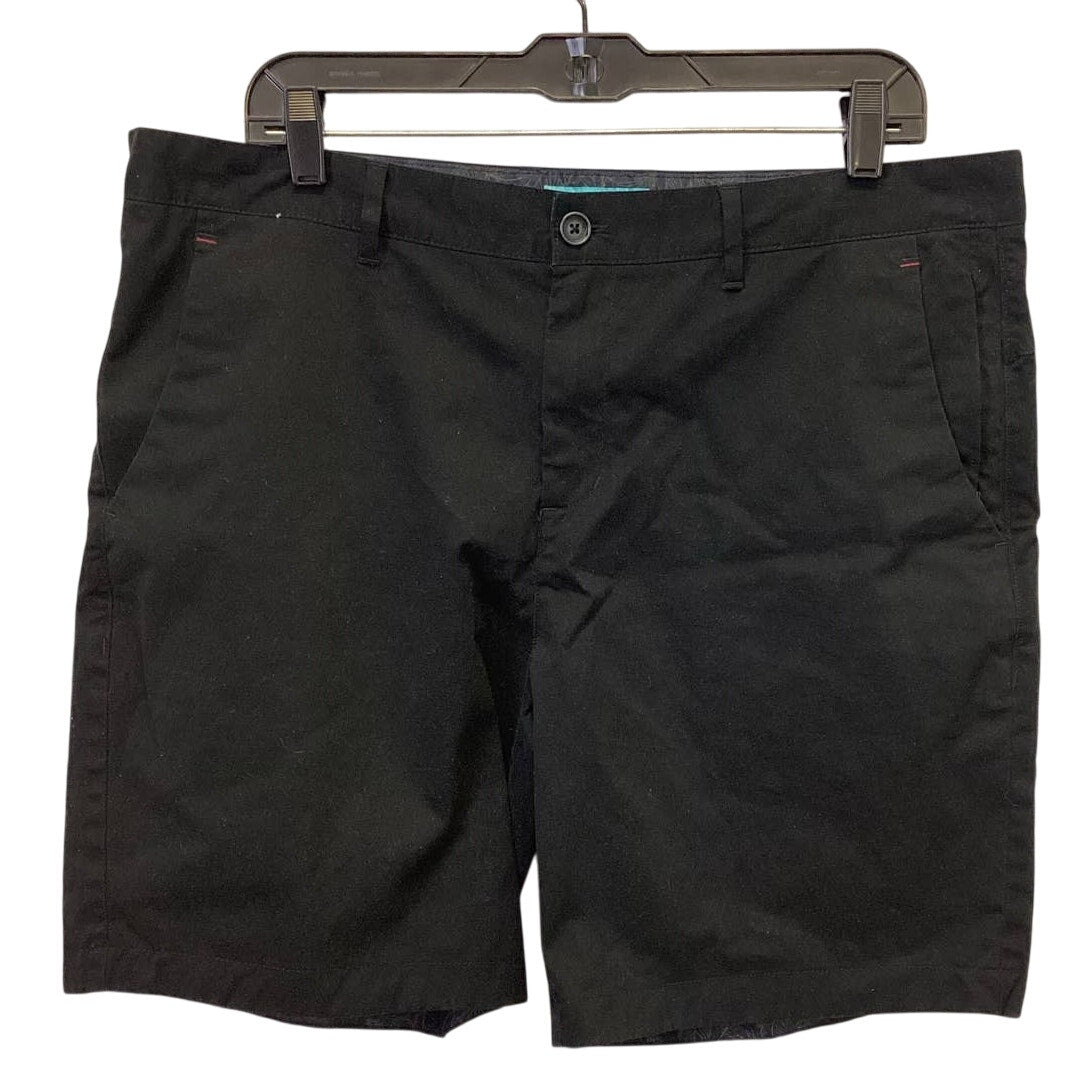 Perruzo Los Angeles Size Mens Size 36 Cotton Blend Black Chino Shorts w Pockets