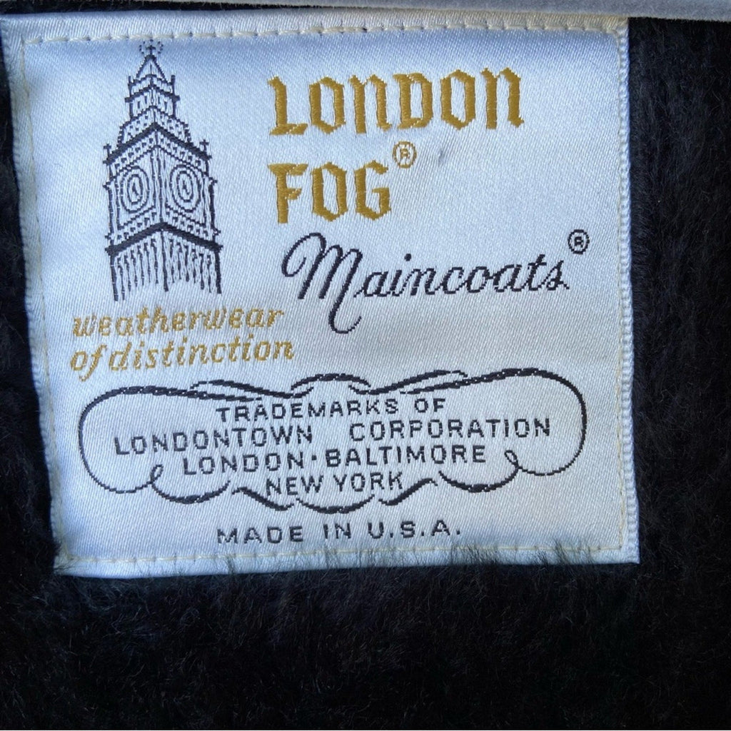 London Fog Mens 42 Regular 42R Removeable Furry Liner Black Button Overcoat Coat