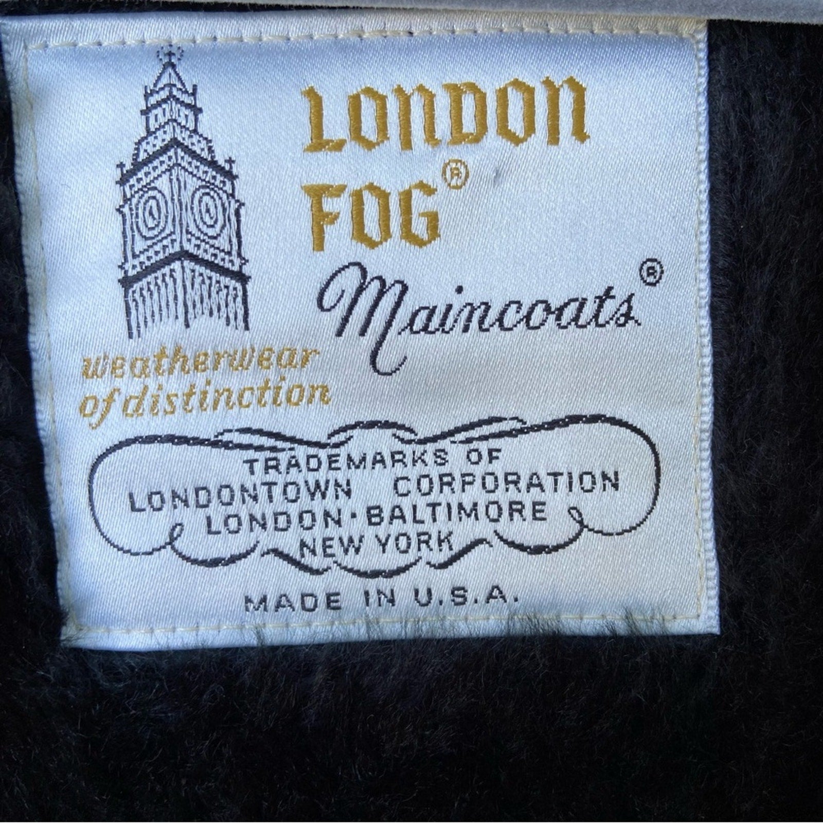 London Fog Mens 42 Regular 42R Removeable Furry Liner Black Button Overcoat Coat