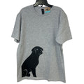 New Hand Printed Mens Large Gray Heathered Black Lab Dog Short Sleeve Tee Shirt