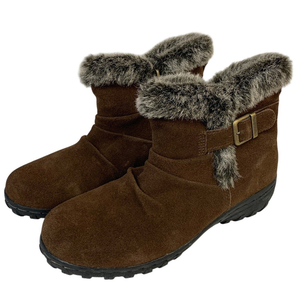 New In Box Khombu Womens Size 9 Brown Lindsey Boot Faux Suede Side Zip Shoes
