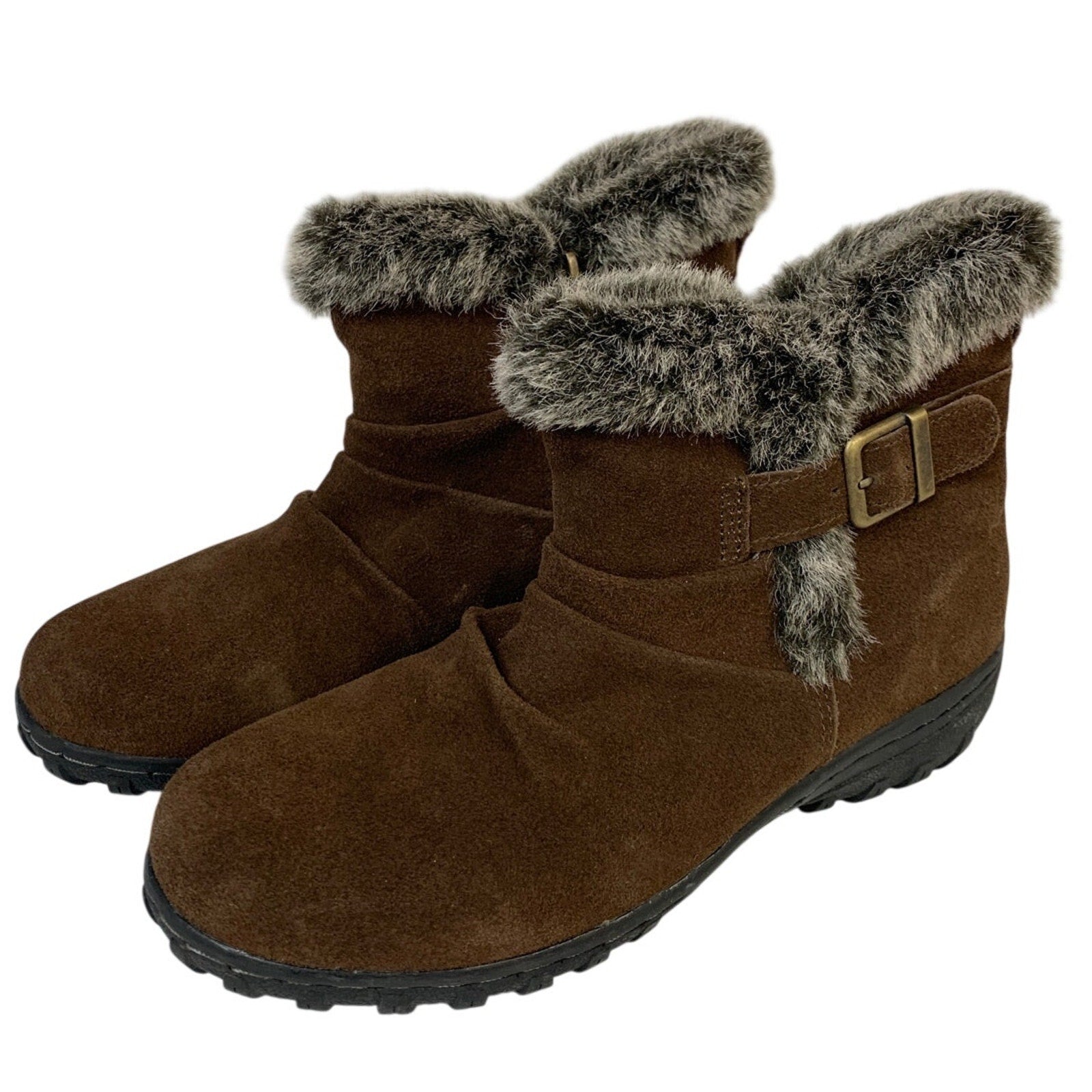 New In Box Khombu Womens Size 9 Brown Lindsey Boot Faux Suede Side Zip Shoes