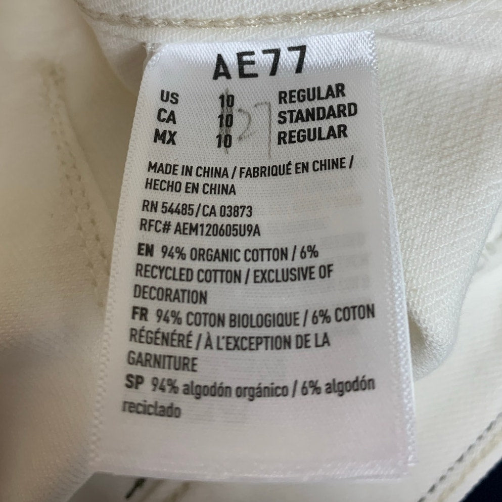 New AE77 Womens Size 27 White 100% Organic & Recycled Cotton Denim Jeans