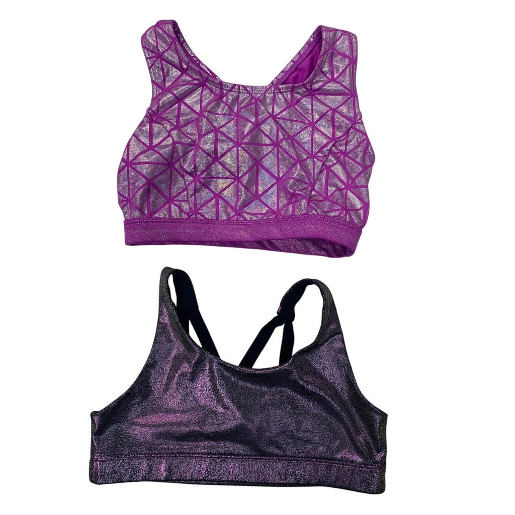 Old Navy More Than Magic Girls Medium Metallic Geometric Activewear Tops