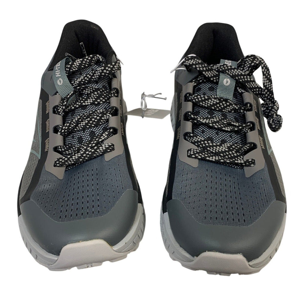Hi-Tec Mens Size 8 Black Gray Mesh Lace Up Athletic Running Tennis Shoes