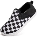 WateLves Boys Size 4 Black White Checkerboard Slip On Round Toe Barefoot Shoes
