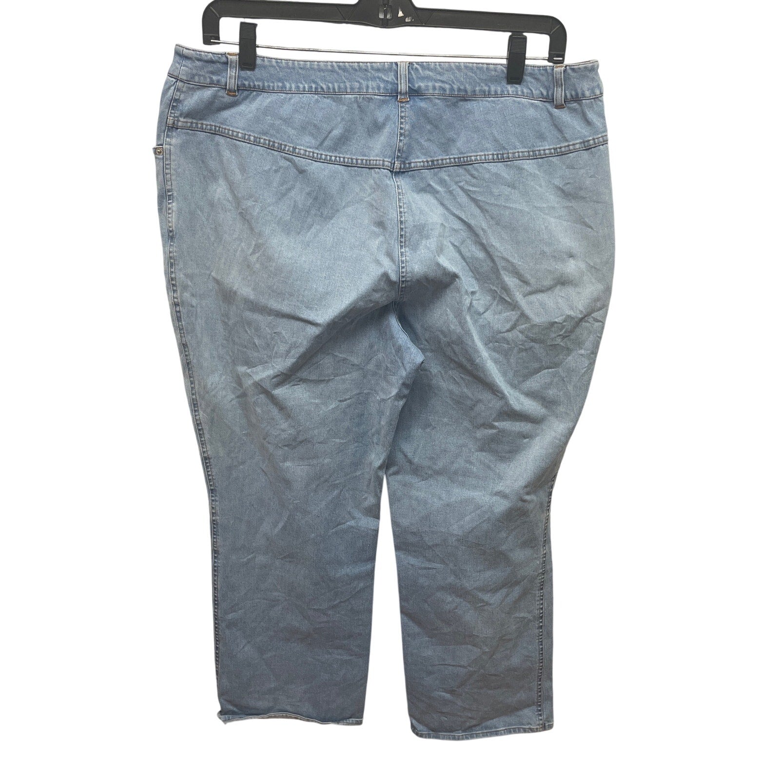 Denim & Co Crossstretch 20W Vintage Stretch Cotton Straight Leg Denim Blue Jeans