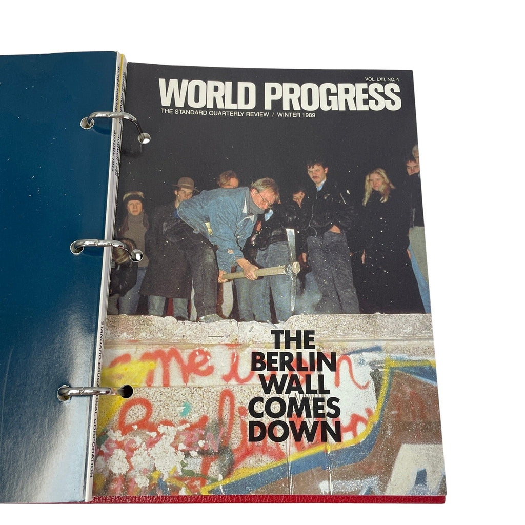 Vintage 1989 World Progress Yearbook Binder Berlin Wall Falls Collection