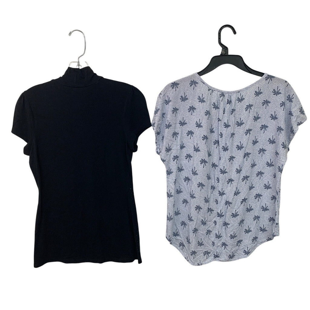 Lot of 2 Grand & Greene Express Small/Medium Short Sleeve Palm Tree Keyhole Tops