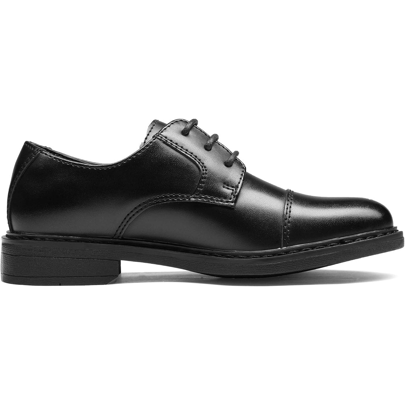 New Bruno Marc Boys Size 11 Black Faux Leather Laced Dress Oxford Formal Shoes