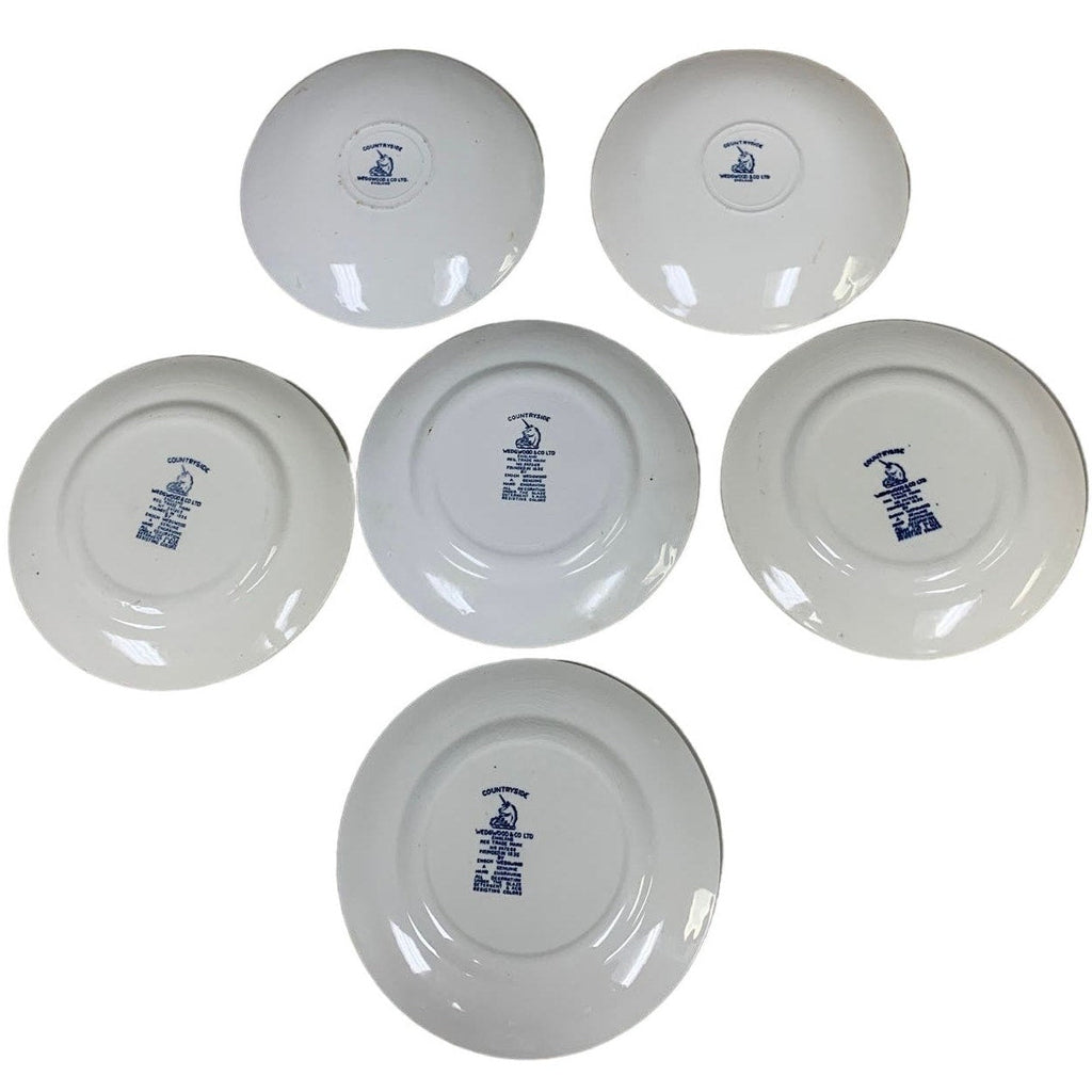Vintage Countryside Wedgwood Ltd Set of 6 Small Water Wheel Mill Plates