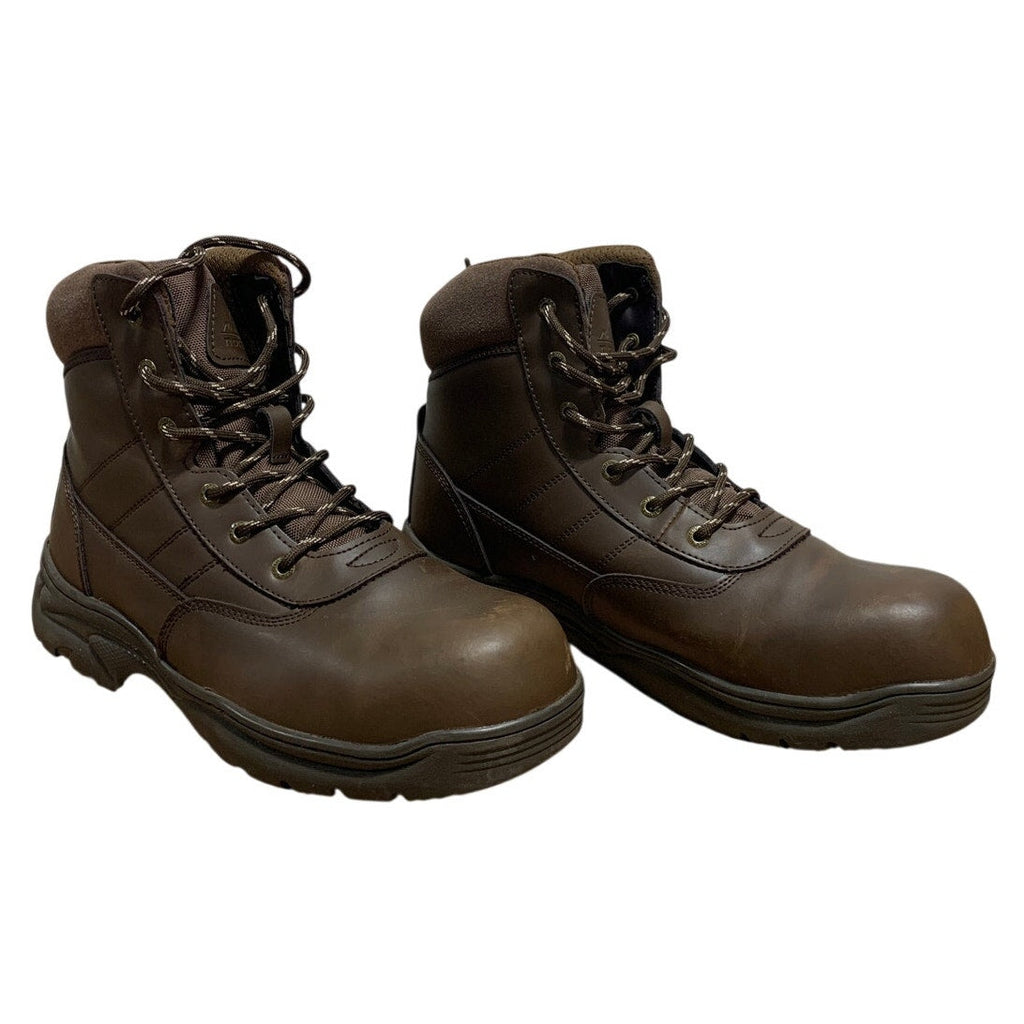 Nortiv8 Mens Size 12 Brown 1" Heel Ankle Boots Lace Up Round Closed Toe Shoes