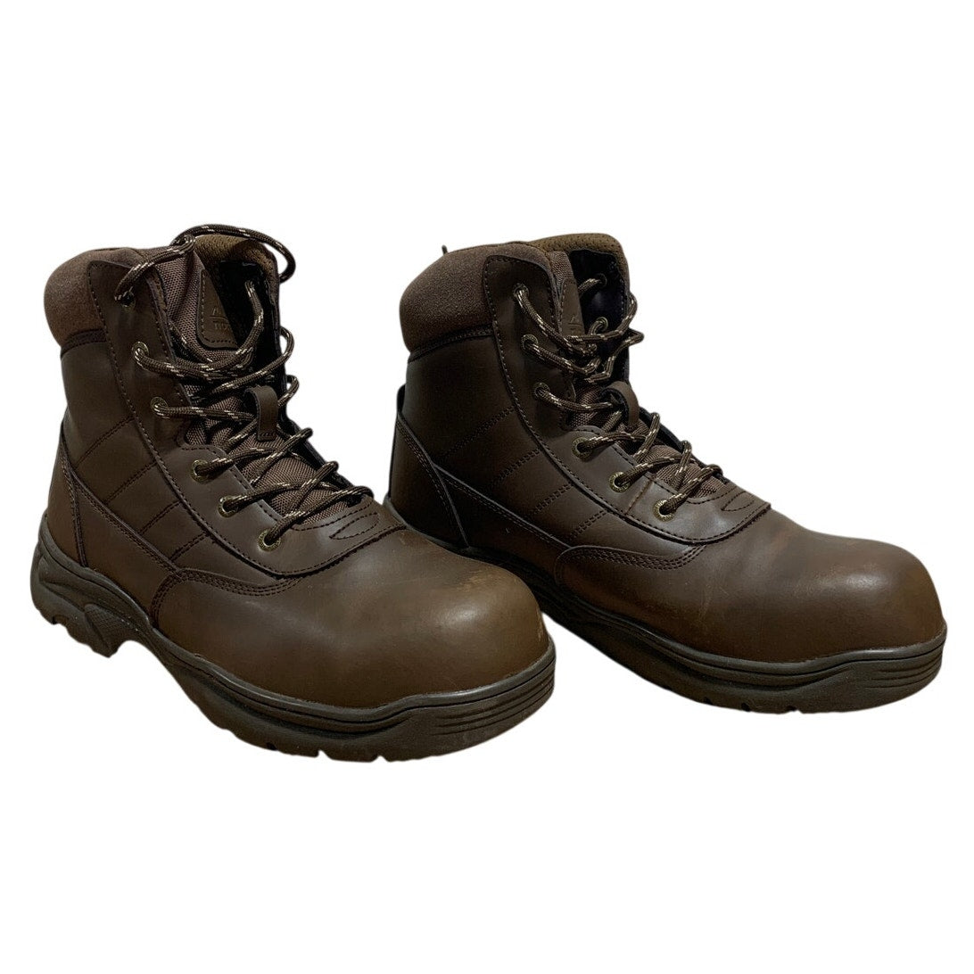 Nortiv8 Mens Size 12 Brown 1" Heel Ankle Boots Lace Up Round Closed Toe Shoes